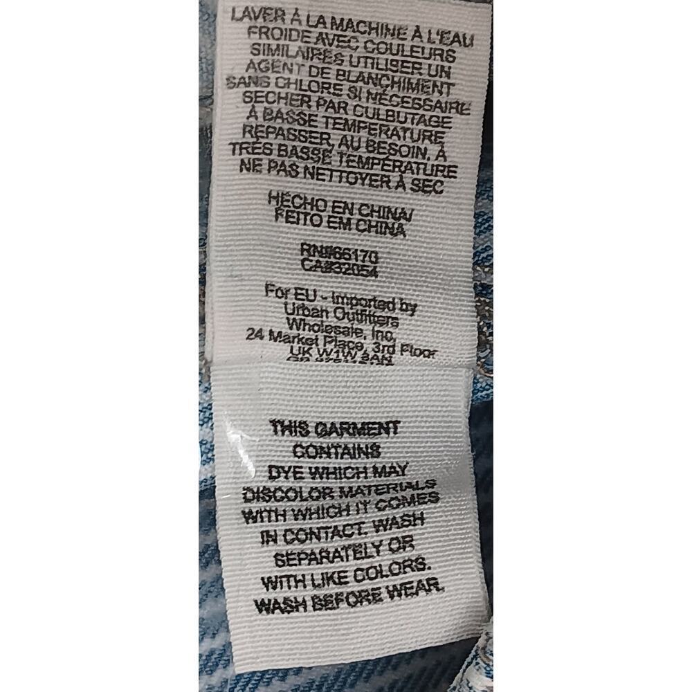 Free People Women’s Striped Patchwork Jeans Size 28 Blue White Distressed - Picture 16 of 16